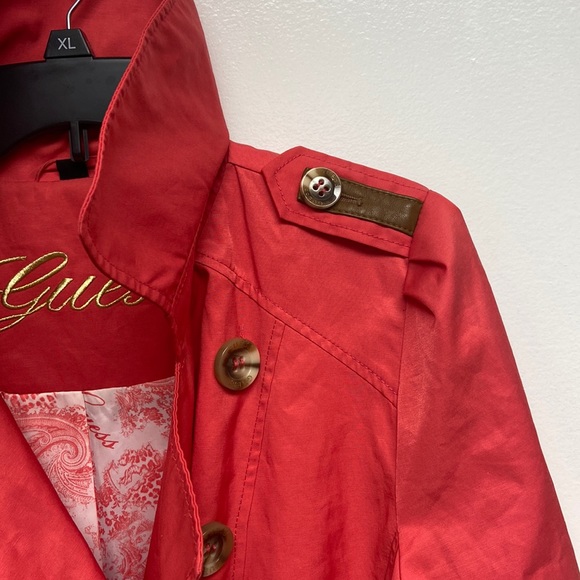 Guess Vintage Red Trench Coat - Picture 8 of 8